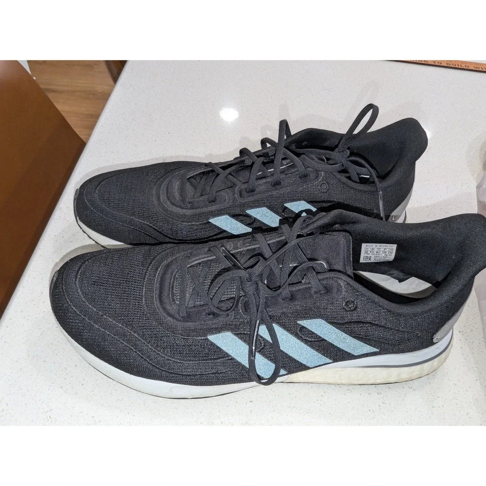 Adidas Supernova Running Shoes Black Mesh Boost Cushioning Size 12 EG5401